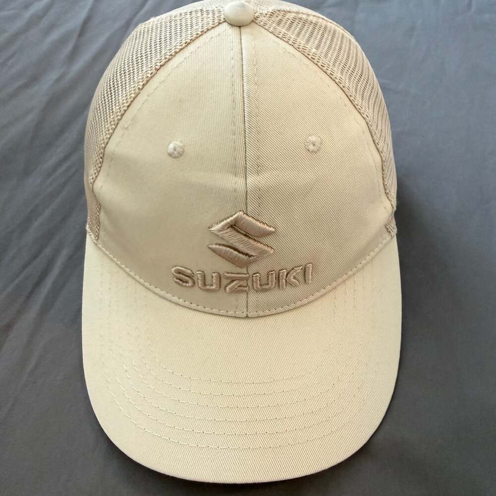 Suzuki Beige Mesh Back Trucker Hat Cap